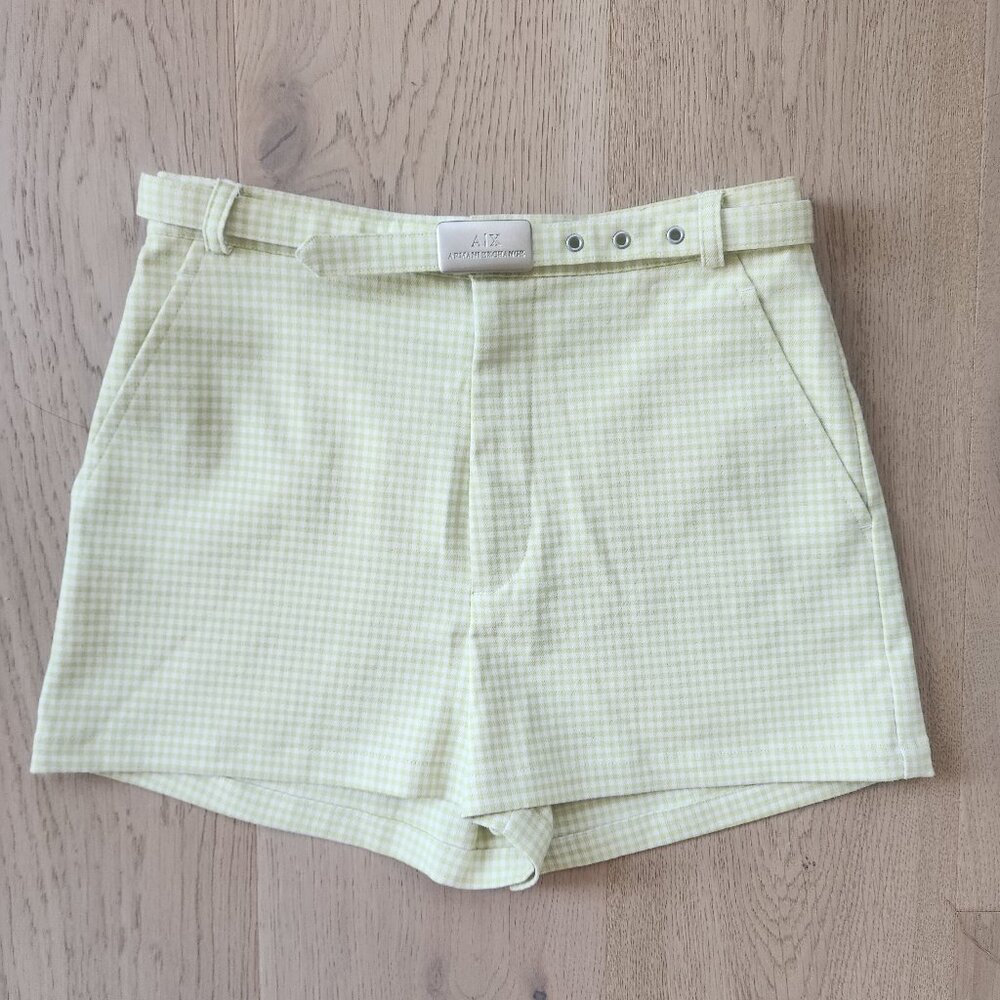 A/X Armani Exhange Size 2 High-Rise Gingham Shorts